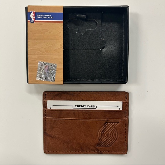 NWT Rico NBA Trailblazers Credit Card Holder Wallet Brown - Picture 2 of 4